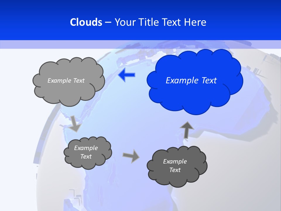 A Blue And White Globe On A White Background PowerPoint Template