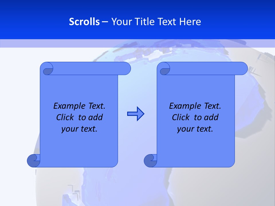 A Blue And White Globe On A White Background PowerPoint Template