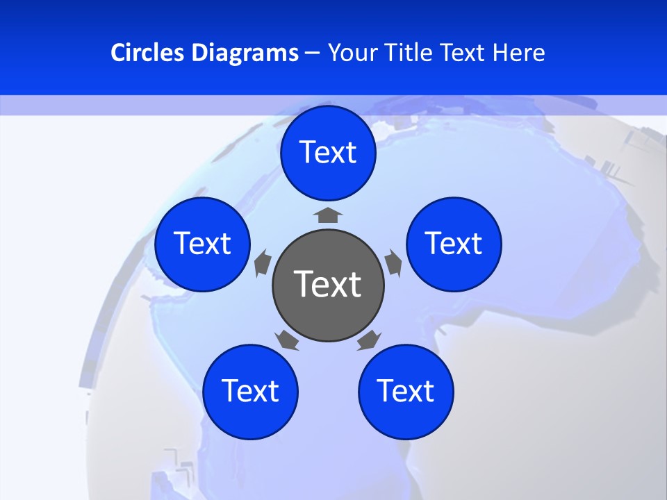 A Blue And White Globe On A White Background PowerPoint Template