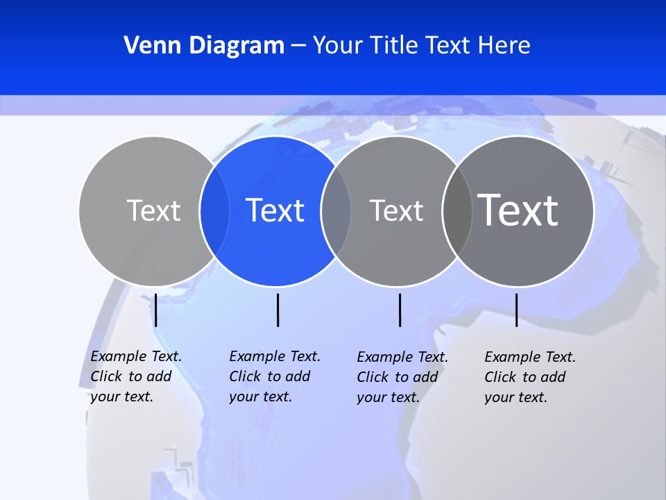 A Blue And White Globe On A White Background PowerPoint Template