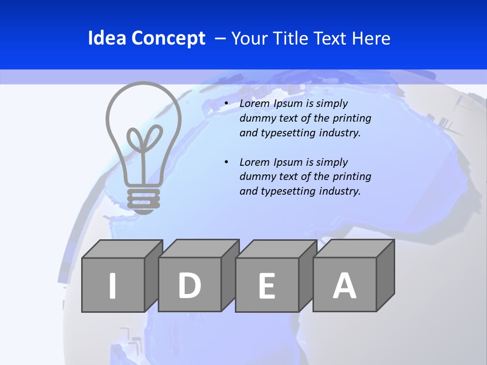 A Blue And White Globe On A White Background PowerPoint Template