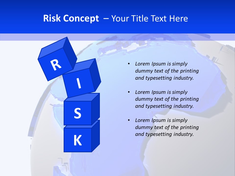 A Blue And White Globe On A White Background PowerPoint Template