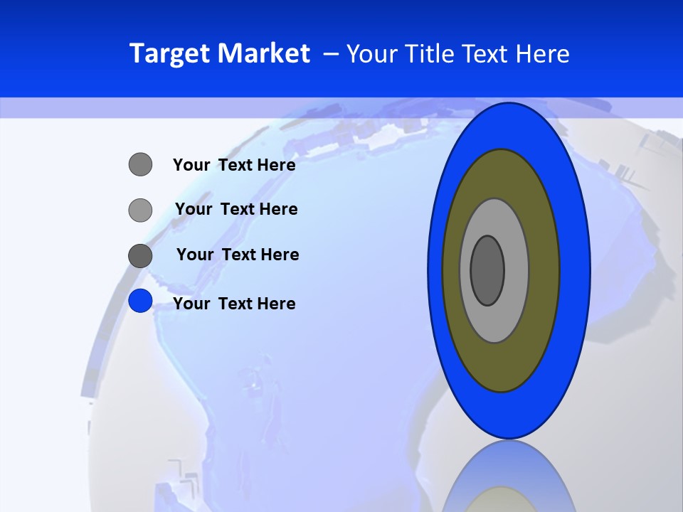 A Blue And White Globe On A White Background PowerPoint Template