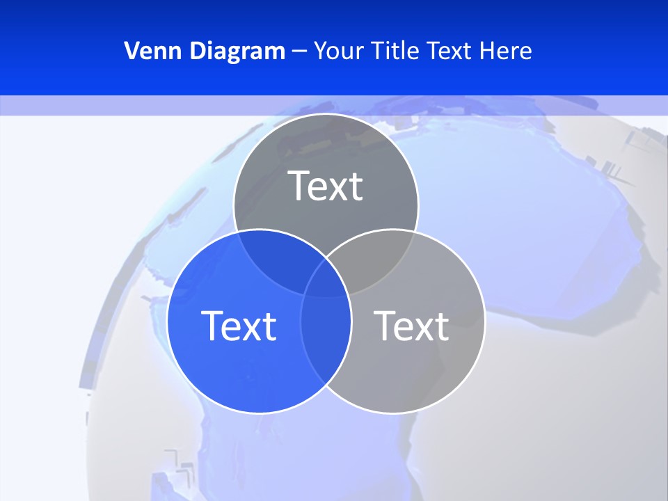 A Blue And White Globe On A White Background PowerPoint Template