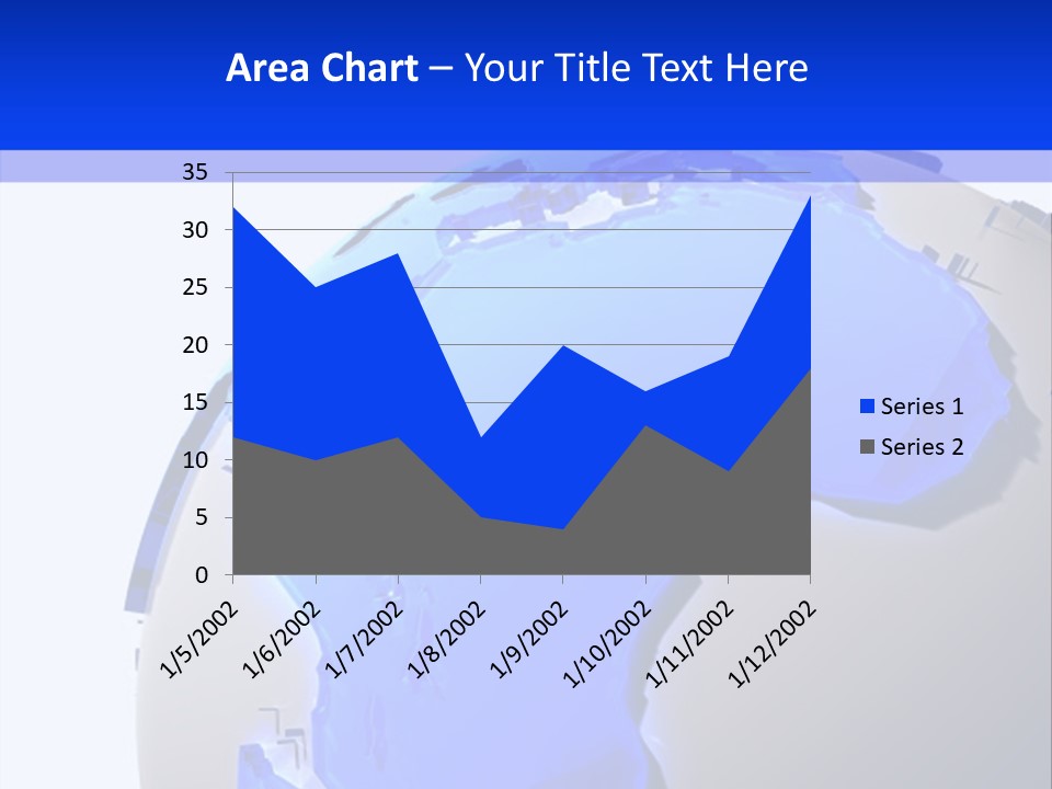 A Blue And White Globe On A White Background PowerPoint Template