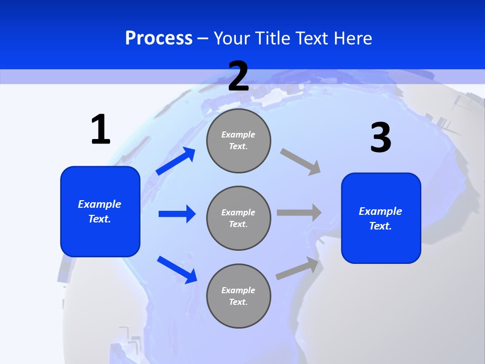 A Blue And White Globe On A White Background PowerPoint Template