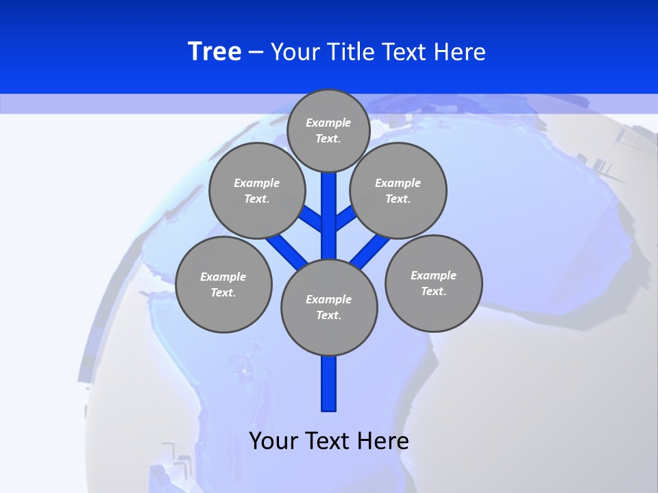 A Blue And White Globe On A White Background PowerPoint Template
