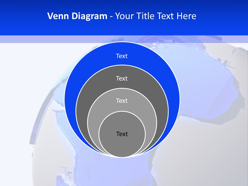 A Blue And White Globe On A White Background PowerPoint Template