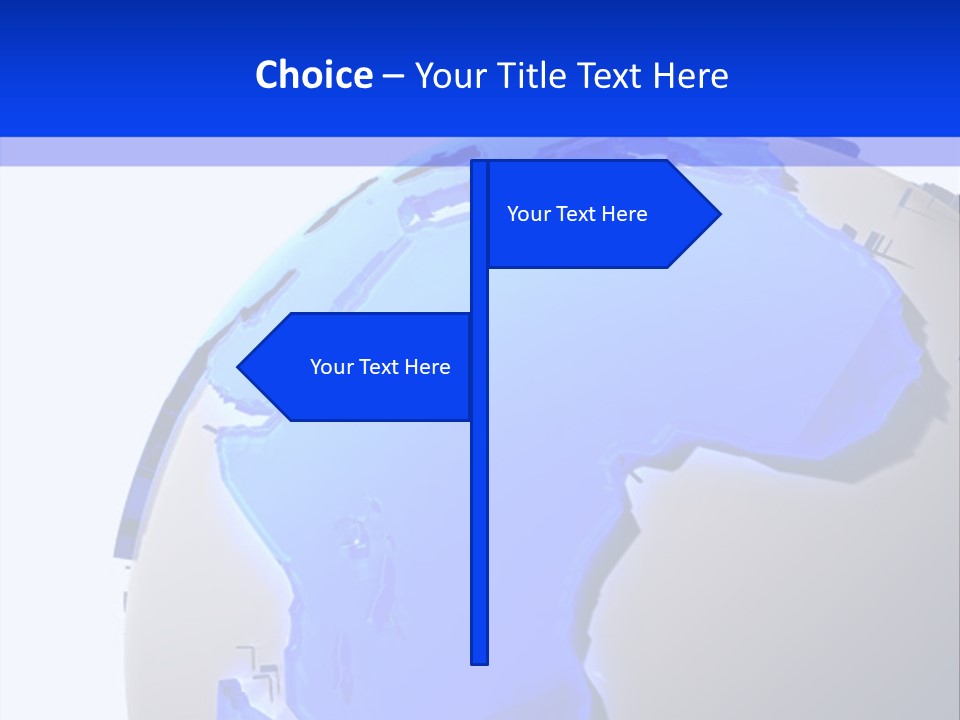 A Blue And White Globe On A White Background PowerPoint Template