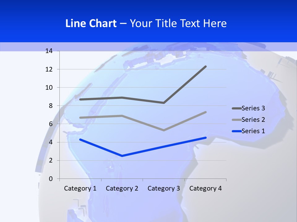 A Blue And White Globe On A White Background PowerPoint Template
