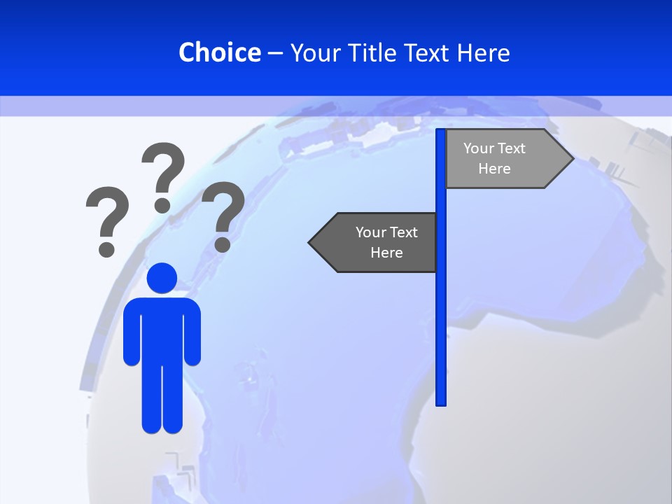 A Blue And White Globe On A White Background PowerPoint Template