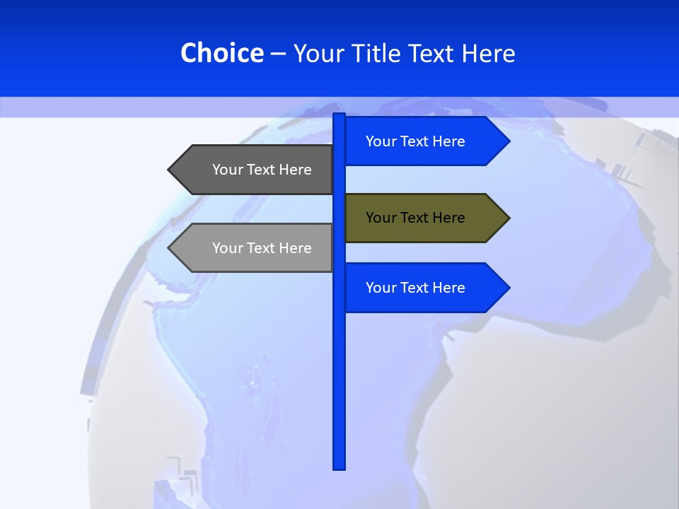 A Blue And White Globe On A White Background PowerPoint Template