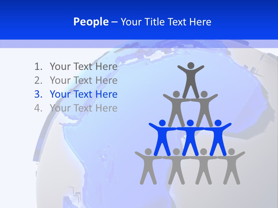 A Blue And White Globe On A White Background PowerPoint Template