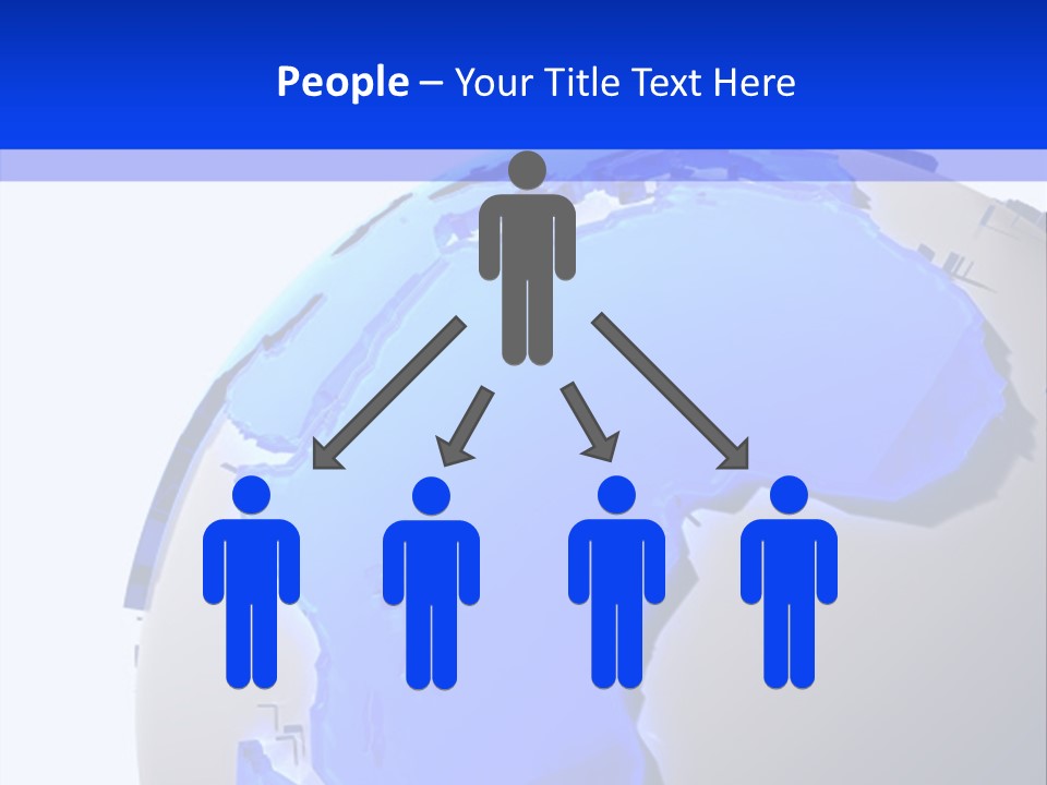 A Blue And White Globe On A White Background PowerPoint Template