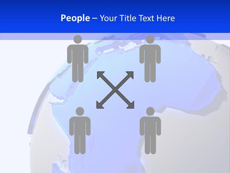 A Blue And White Globe On A White Background PowerPoint Template