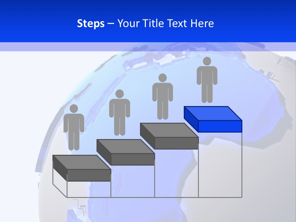 A Blue And White Globe On A White Background PowerPoint Template
