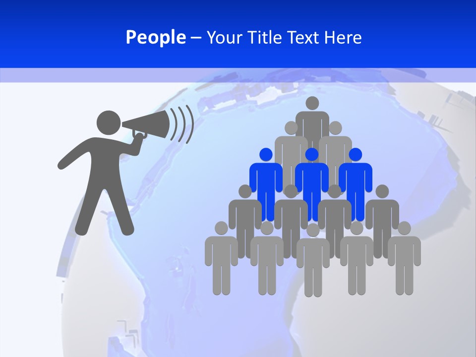 A Blue And White Globe On A White Background PowerPoint Template