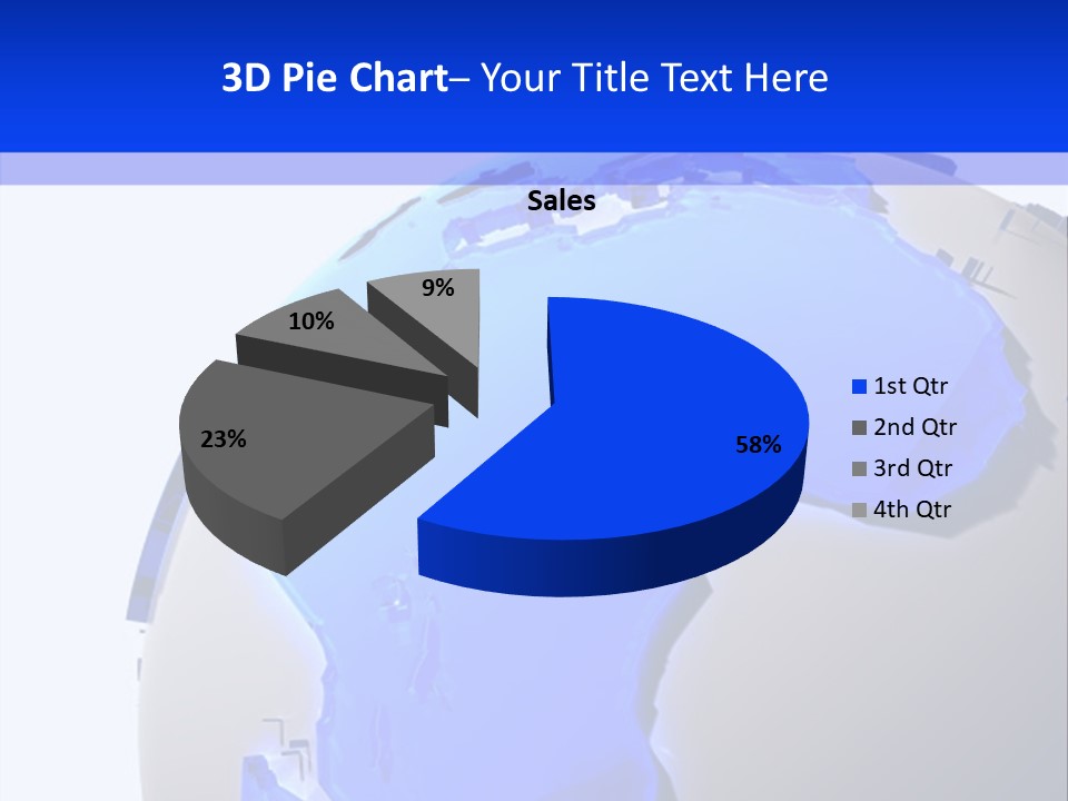 A Blue And White Globe On A White Background PowerPoint Template