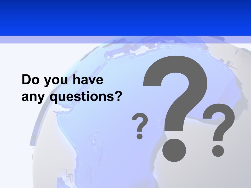 A Blue And White Globe On A White Background PowerPoint Template