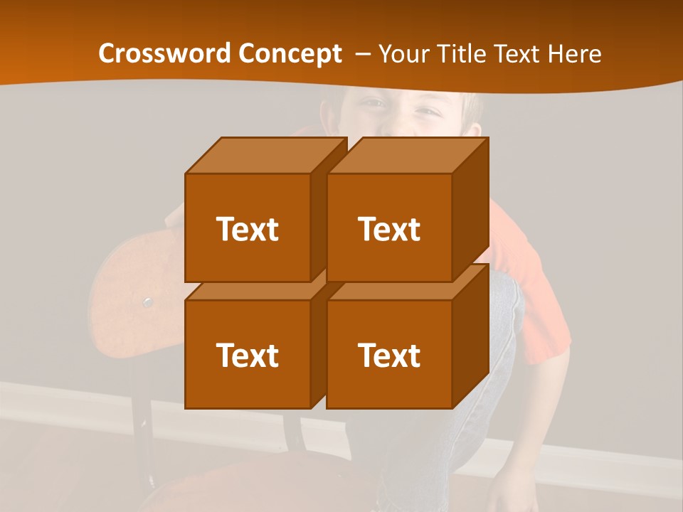 A Young Boy Sitting On A Wooden Chair With His Mouth Open PowerPoint Template