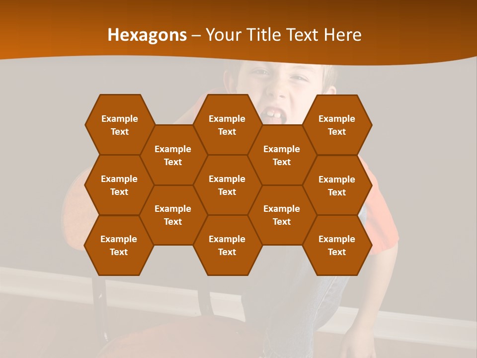 A Young Boy Sitting On A Wooden Chair With His Mouth Open PowerPoint Template