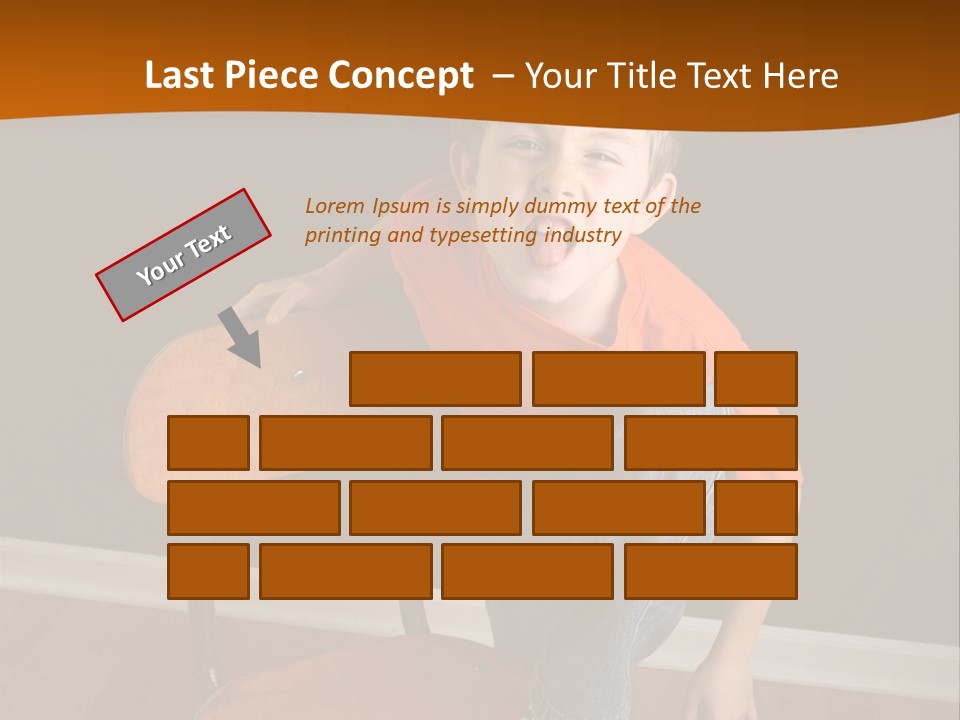 A Young Boy Sitting On A Wooden Chair With His Mouth Open PowerPoint Template