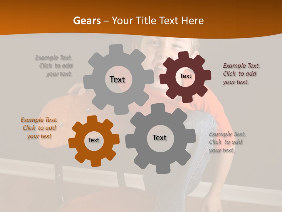 A Young Boy Sitting On A Wooden Chair With His Mouth Open PowerPoint Template
