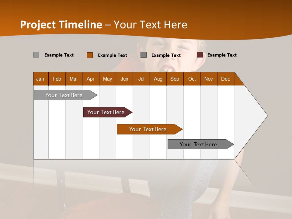 A Young Boy Sitting On A Wooden Chair With His Mouth Open PowerPoint Template