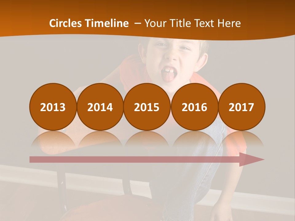 A Young Boy Sitting On A Wooden Chair With His Mouth Open PowerPoint Template