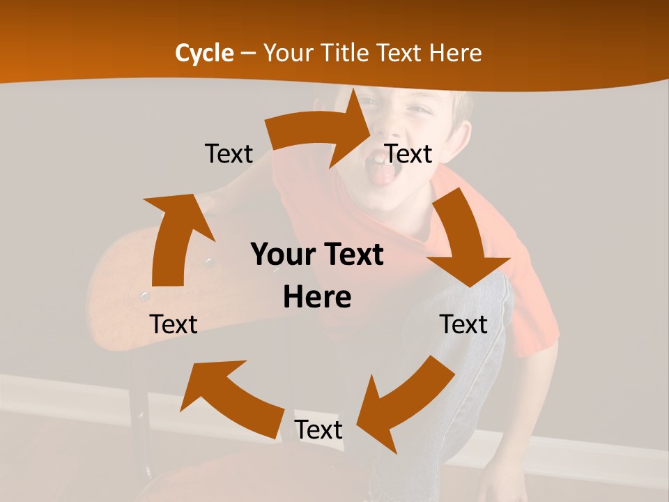 A Young Boy Sitting On A Wooden Chair With His Mouth Open PowerPoint Template