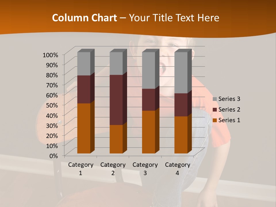 A Young Boy Sitting On A Wooden Chair With His Mouth Open PowerPoint Template