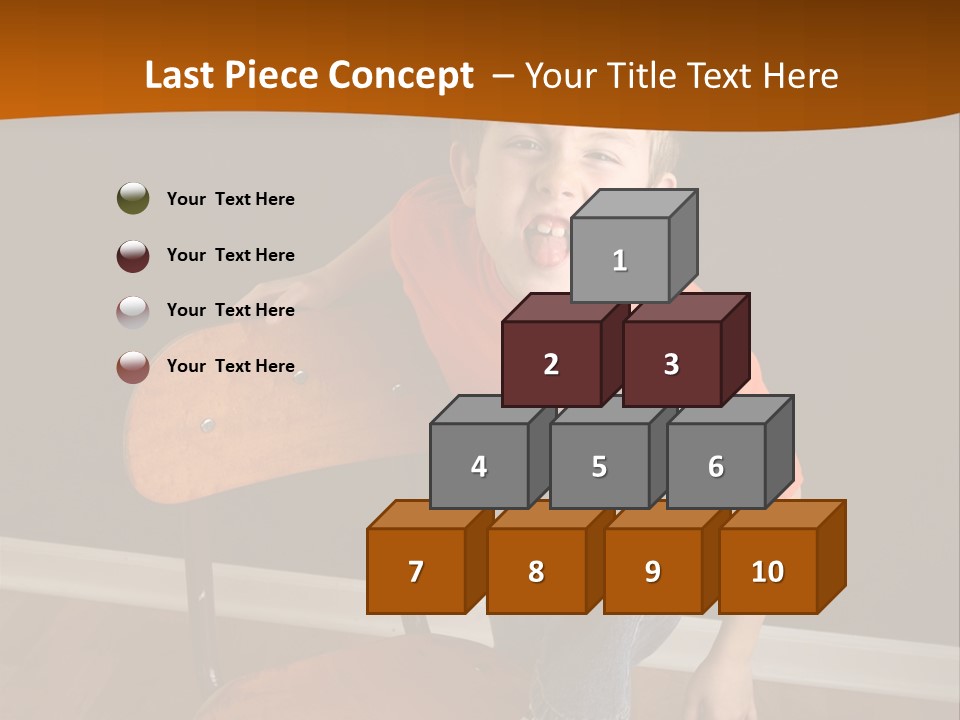 A Young Boy Sitting On A Wooden Chair With His Mouth Open PowerPoint Template