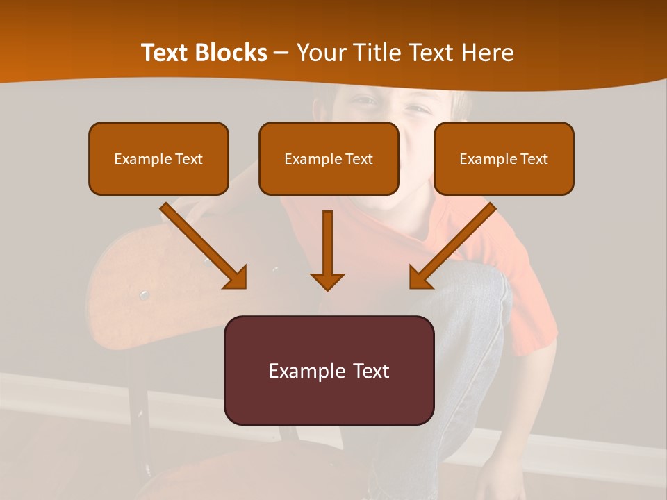 A Young Boy Sitting On A Wooden Chair With His Mouth Open PowerPoint Template