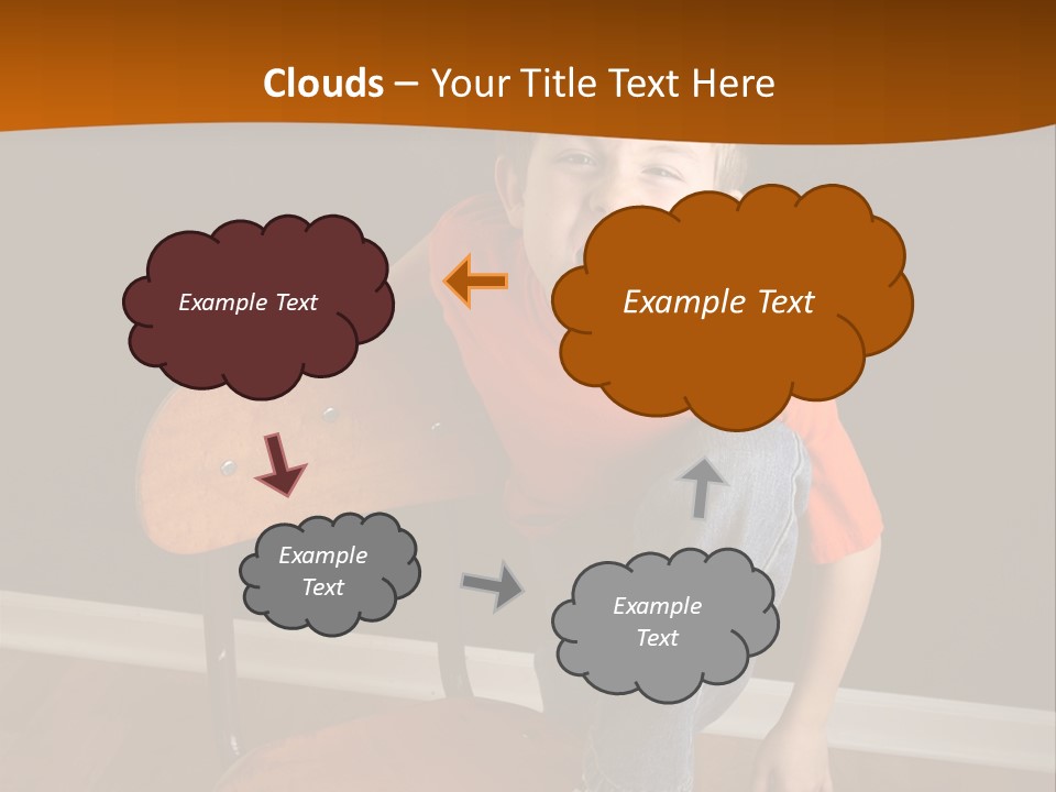 A Young Boy Sitting On A Wooden Chair With His Mouth Open PowerPoint Template