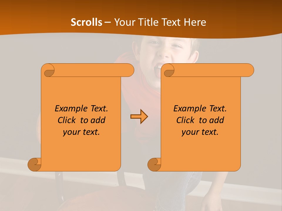 A Young Boy Sitting On A Wooden Chair With His Mouth Open PowerPoint Template
