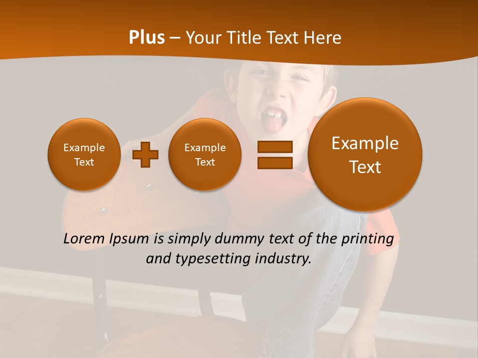 A Young Boy Sitting On A Wooden Chair With His Mouth Open PowerPoint Template