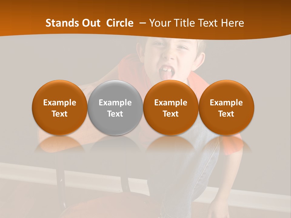 A Young Boy Sitting On A Wooden Chair With His Mouth Open PowerPoint Template