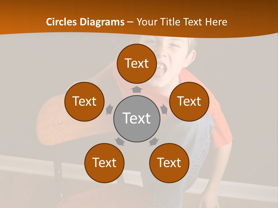 A Young Boy Sitting On A Wooden Chair With His Mouth Open PowerPoint Template