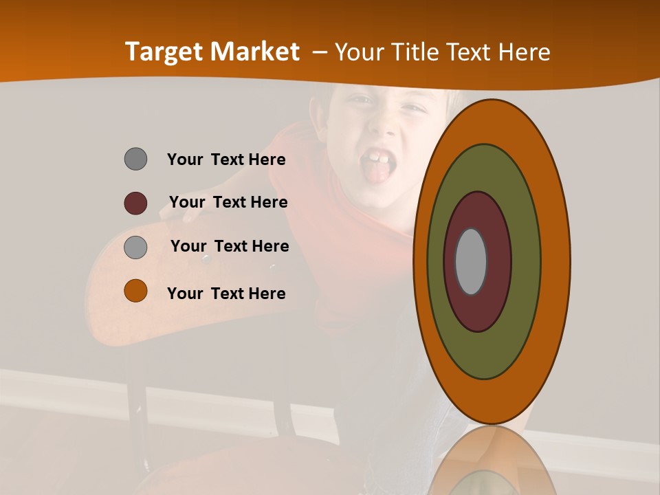 A Young Boy Sitting On A Wooden Chair With His Mouth Open PowerPoint Template