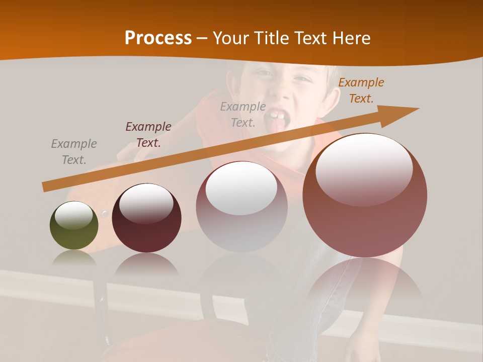 A Young Boy Sitting On A Wooden Chair With His Mouth Open PowerPoint Template