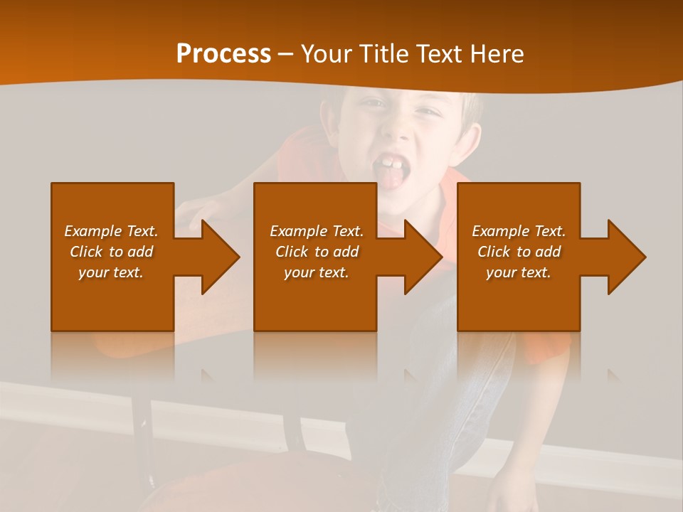 A Young Boy Sitting On A Wooden Chair With His Mouth Open PowerPoint Template