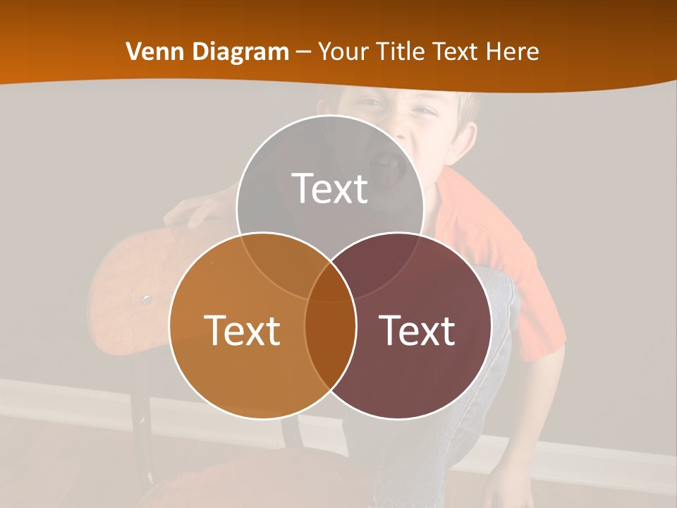 A Young Boy Sitting On A Wooden Chair With His Mouth Open PowerPoint Template
