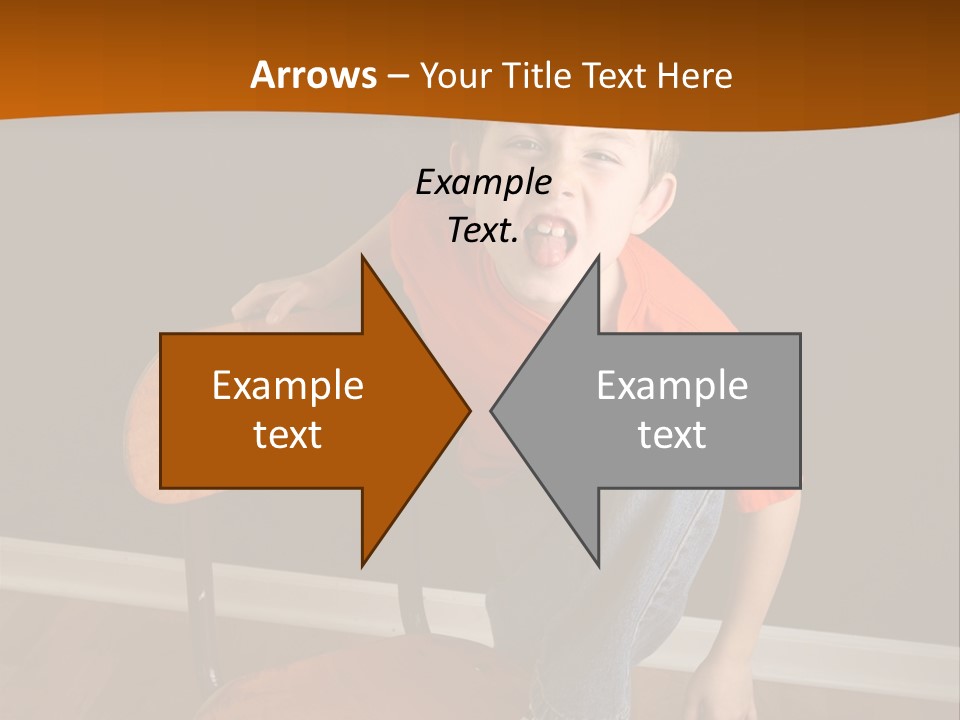 A Young Boy Sitting On A Wooden Chair With His Mouth Open PowerPoint Template