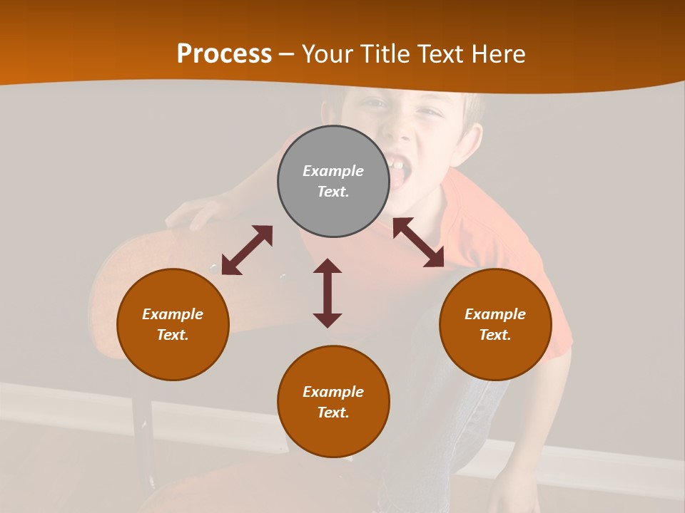 A Young Boy Sitting On A Wooden Chair With His Mouth Open PowerPoint Template