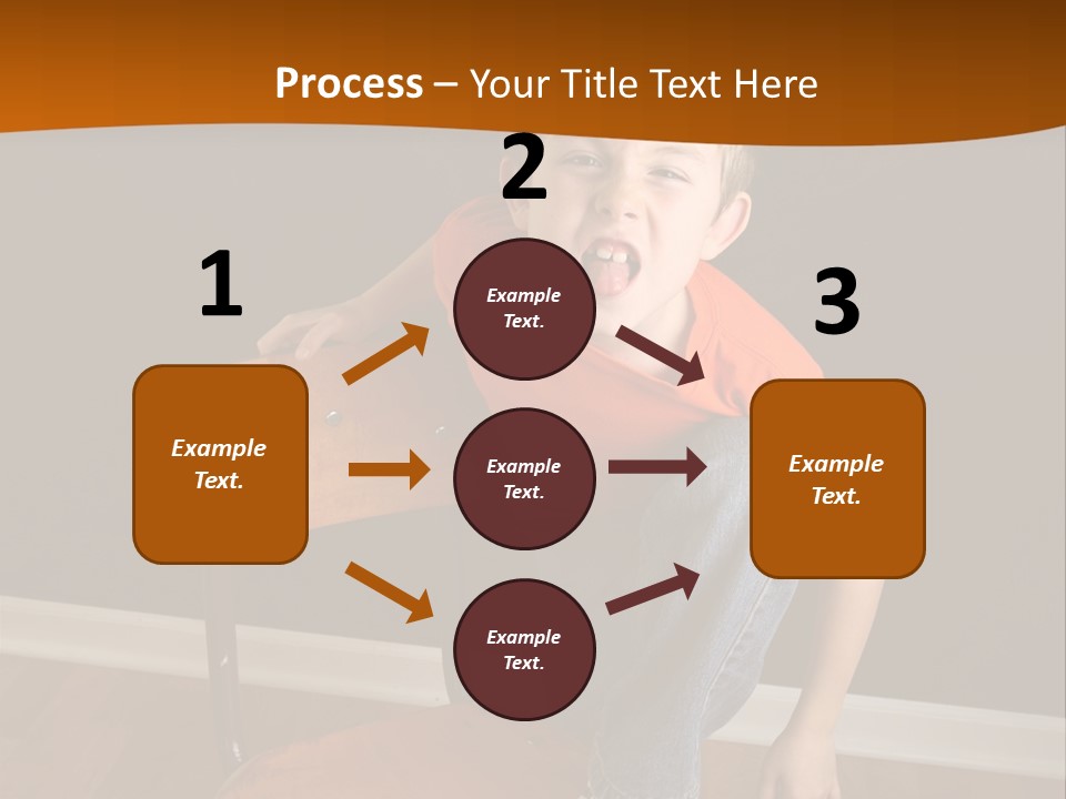 A Young Boy Sitting On A Wooden Chair With His Mouth Open PowerPoint Template