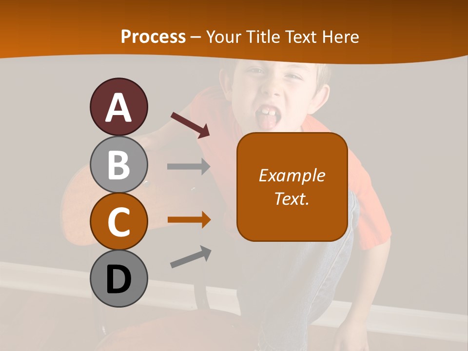A Young Boy Sitting On A Wooden Chair With His Mouth Open PowerPoint Template