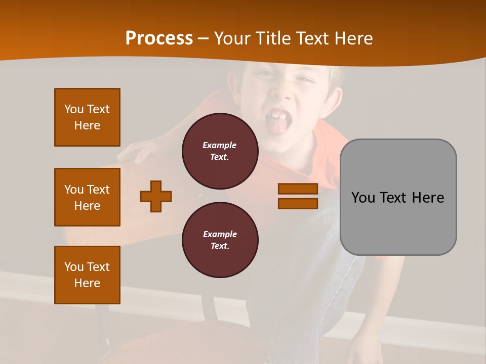 A Young Boy Sitting On A Wooden Chair With His Mouth Open PowerPoint Template