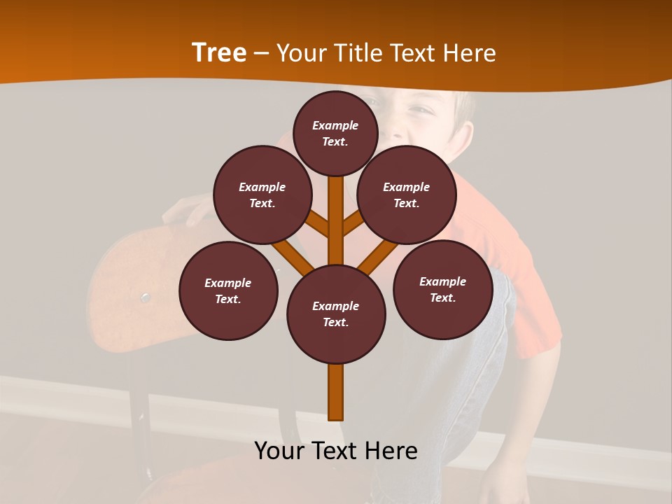 A Young Boy Sitting On A Wooden Chair With His Mouth Open PowerPoint Template
