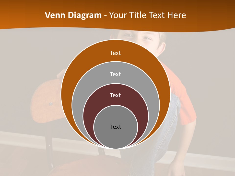 A Young Boy Sitting On A Wooden Chair With His Mouth Open PowerPoint Template