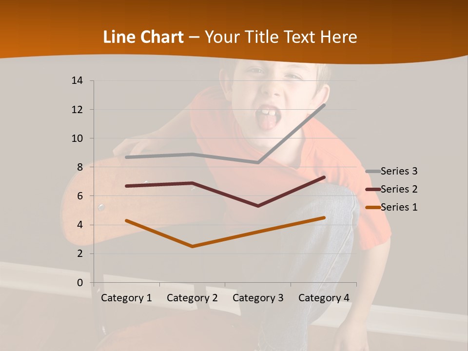 A Young Boy Sitting On A Wooden Chair With His Mouth Open PowerPoint Template